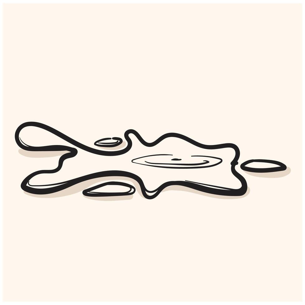 Water spill With illustration style doodle and line art vector