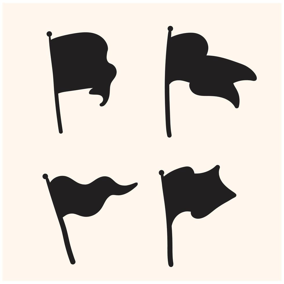 Isolated flag icon With illustration style doodle and line art vector