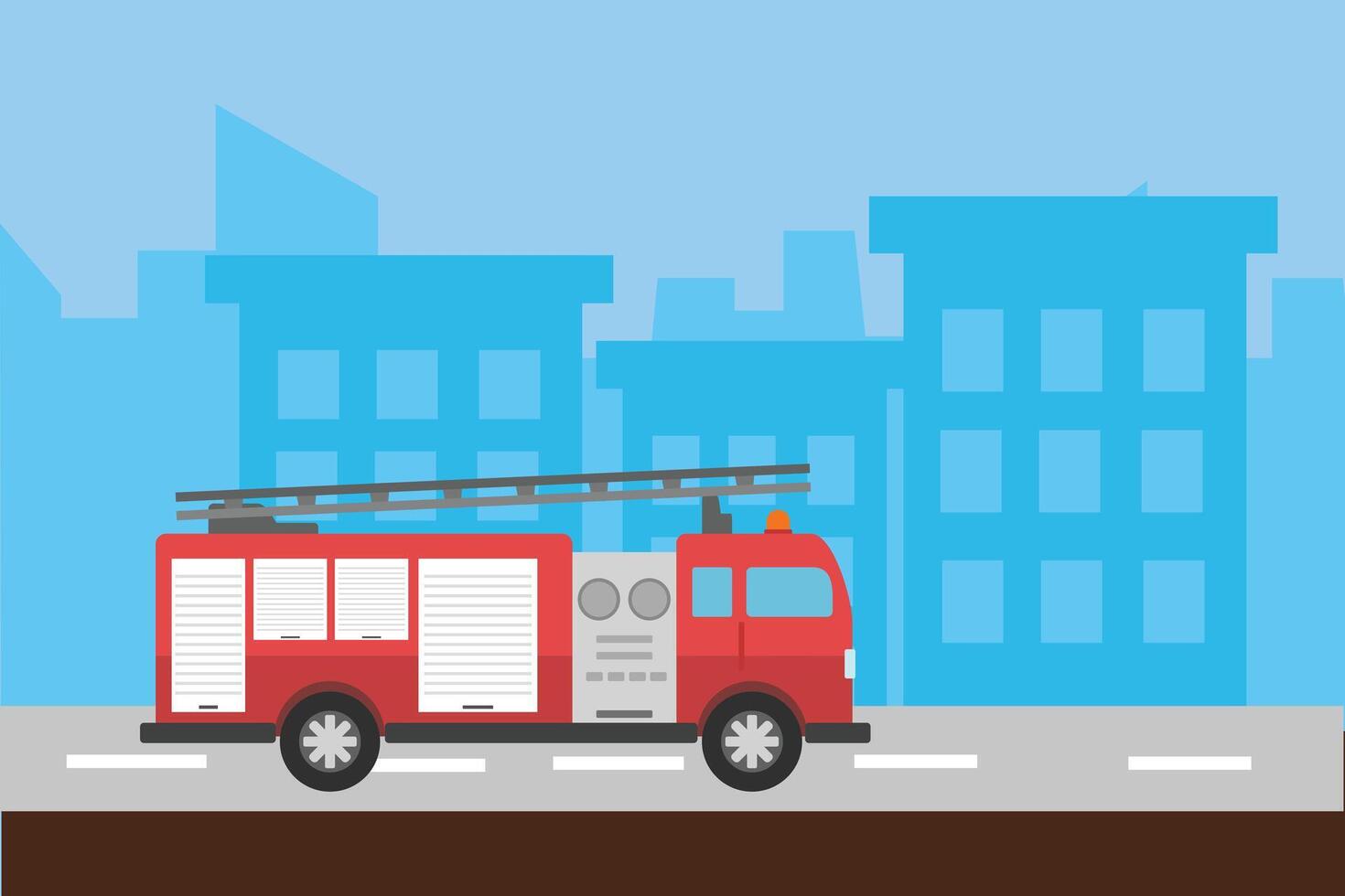 Firefighters with firefighting equipment concept. Colored flat illustration isolated. vector