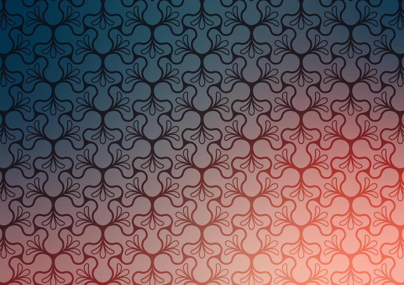 Flower gradient pattern red line wallpaper background vector
