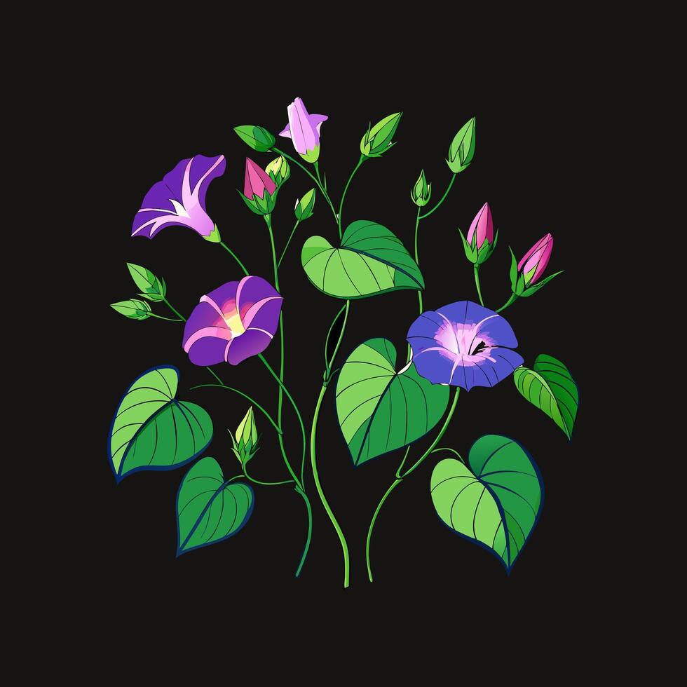 Outline flower set for artistic designs. vector