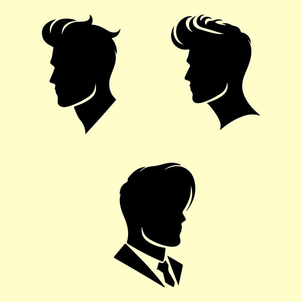 Elegant Hairstyles for Modern Men. vector