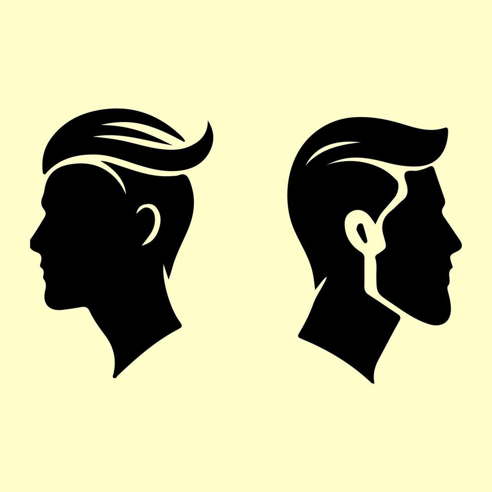 Elegant Hairstyles for Modern Men. vector