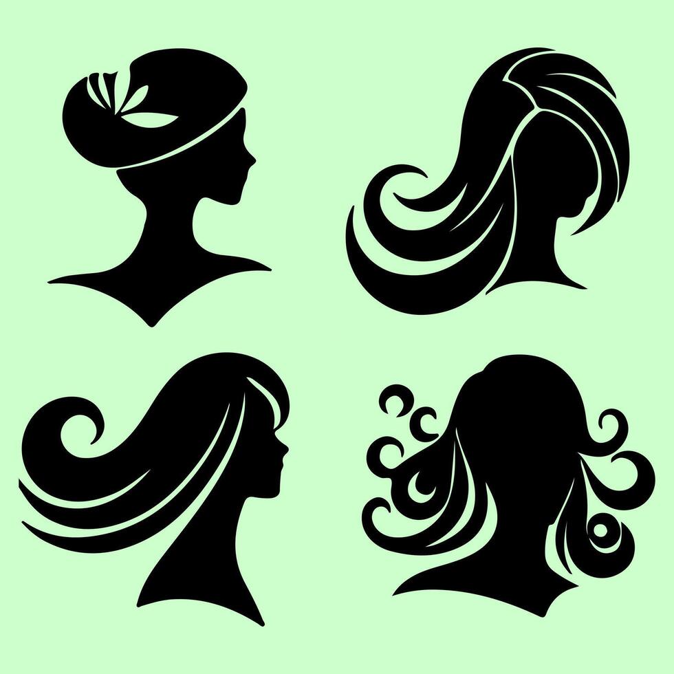 Elegant Hairstyles for Modern Women. vector