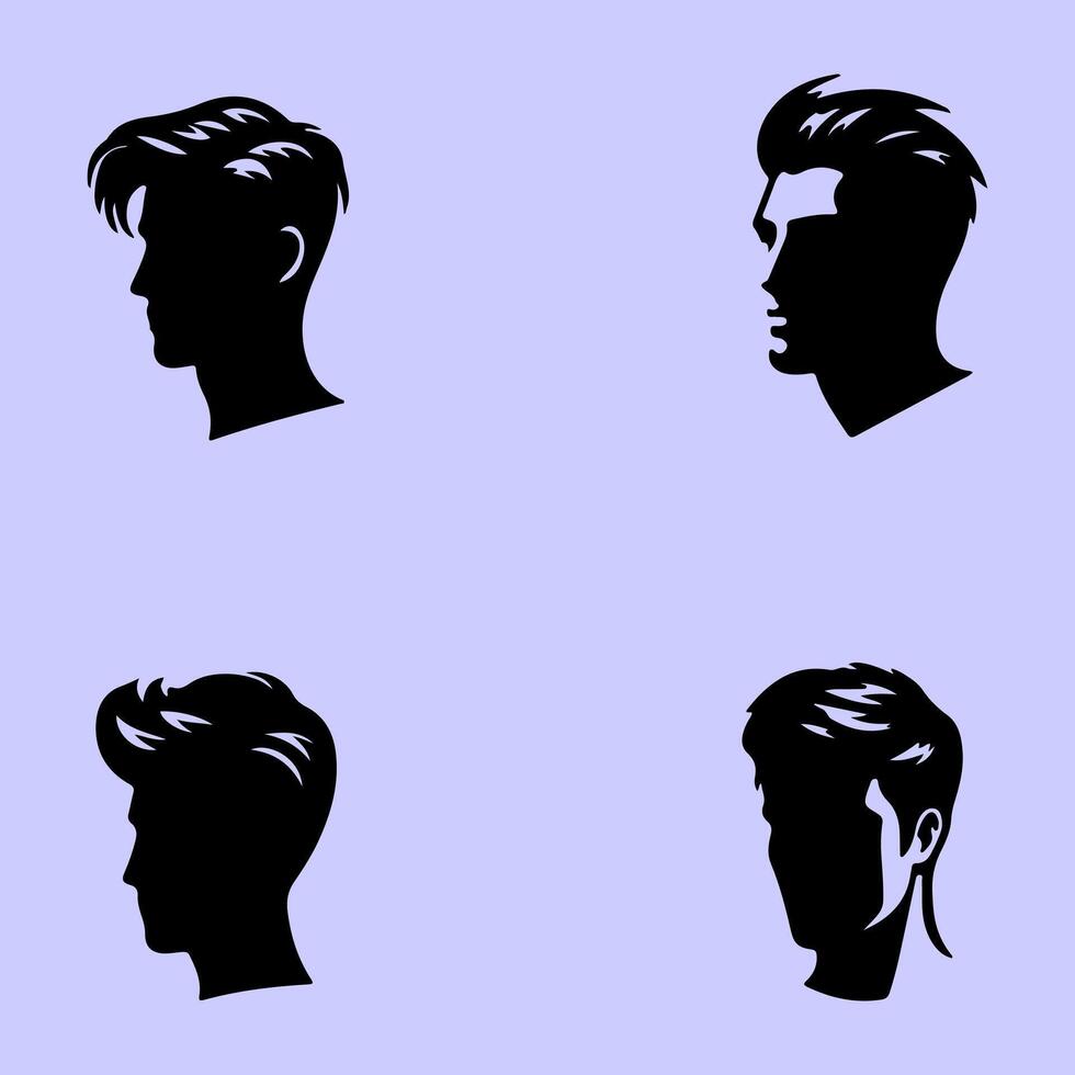 Elegant Hairstyles for Modern Men. vector