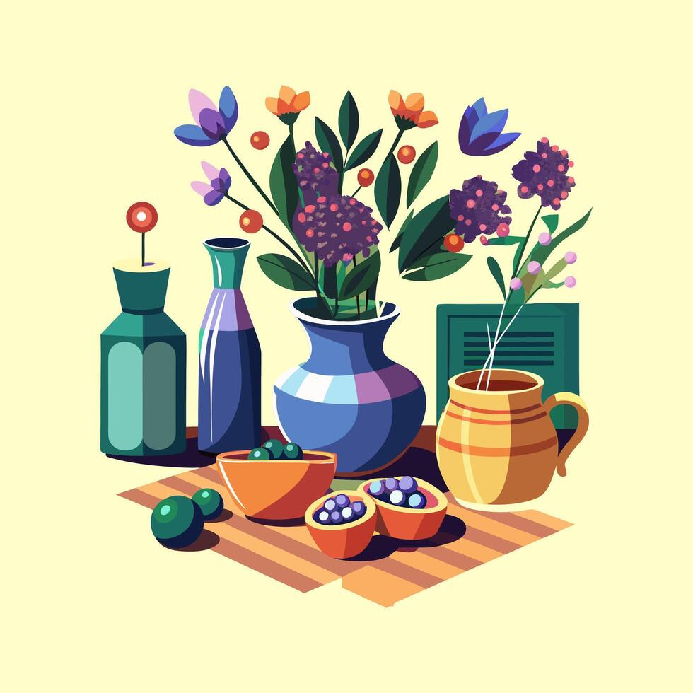 Outline flower set for artistic designs. vector