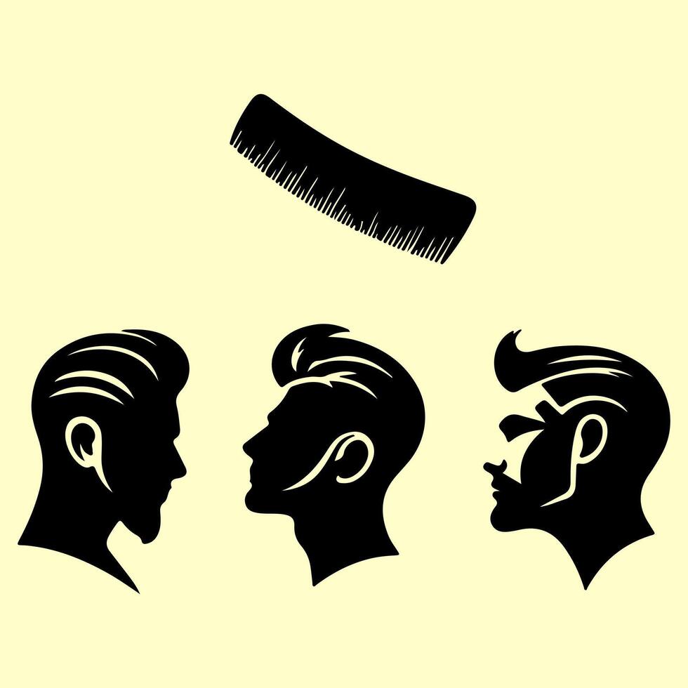 Elegant Hairstyles for Modern Men. vector