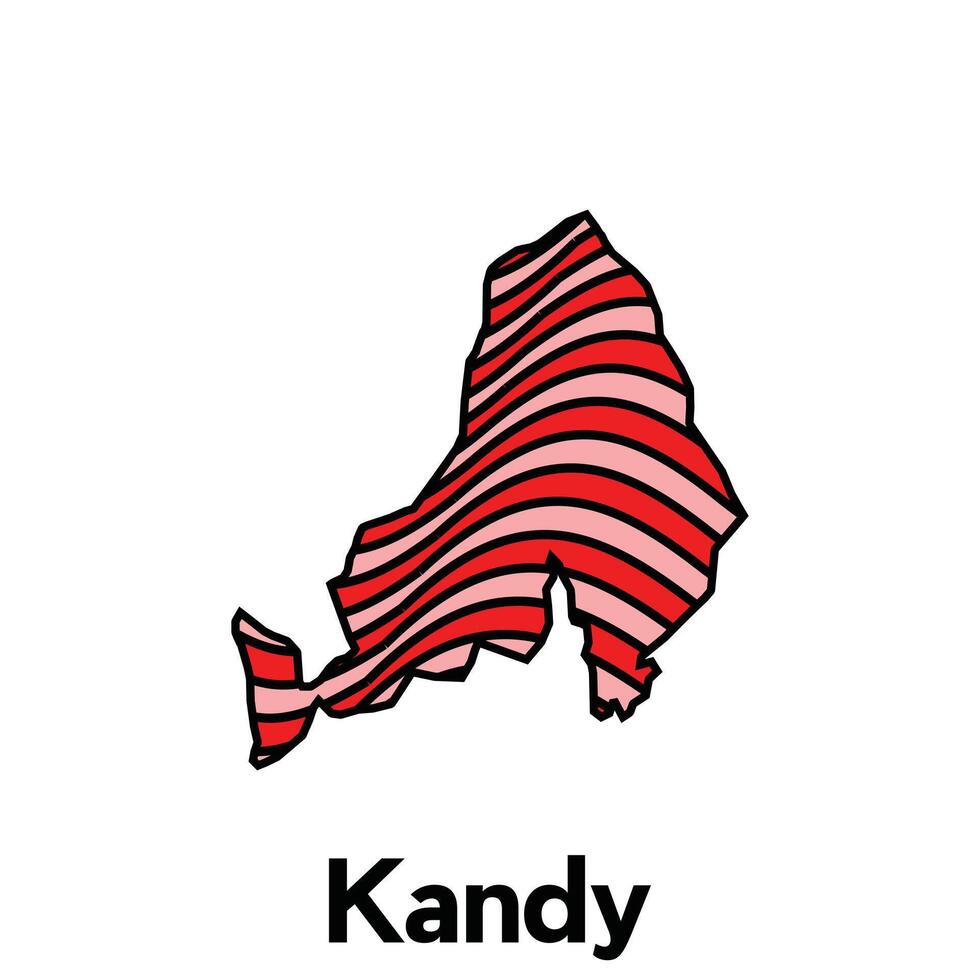 Map City of Kandy design template with wave color style on white background, suitable for your company vector
