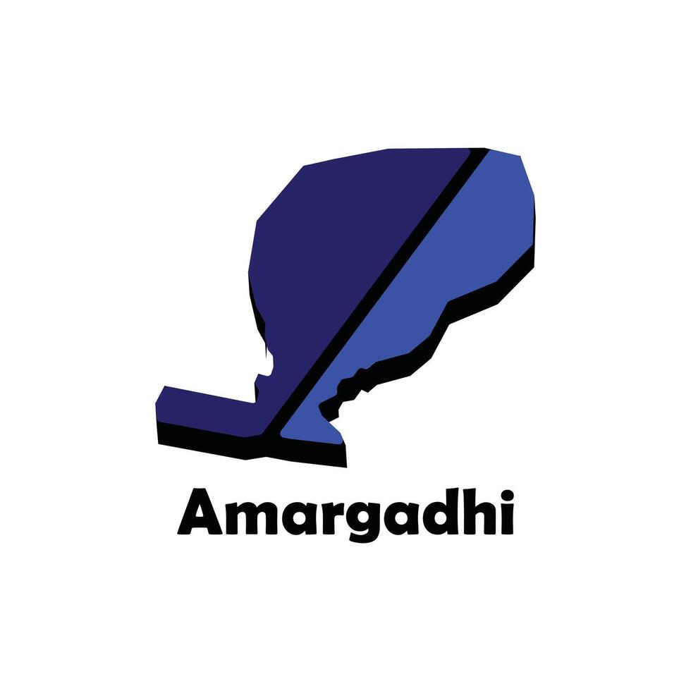Map City of Amargadhi, simplified administrative map of Nepal. Borders and names of the regions. suitable for your company vector