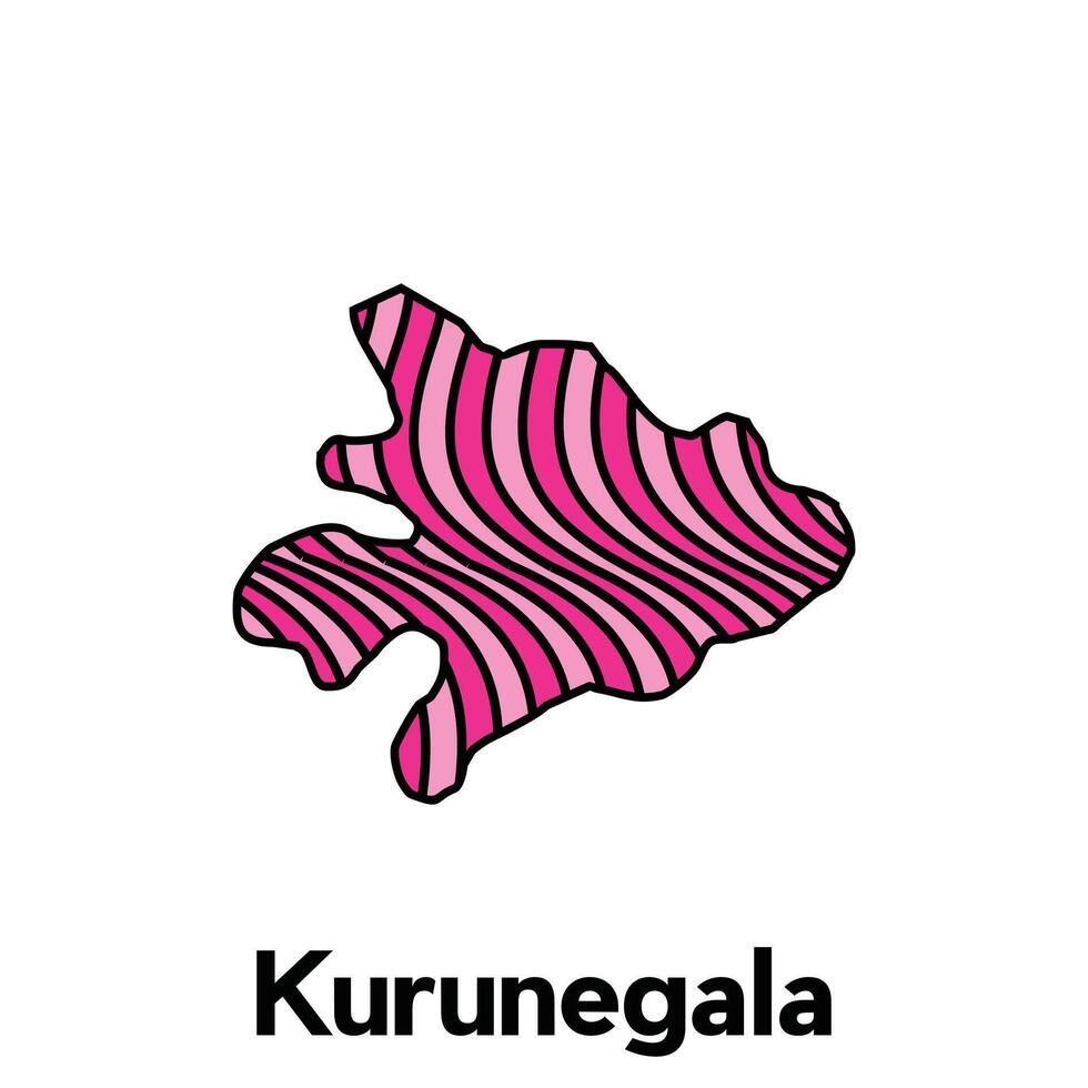 map of Kurunegala City, Borders of for your infographic. illustration design template vector