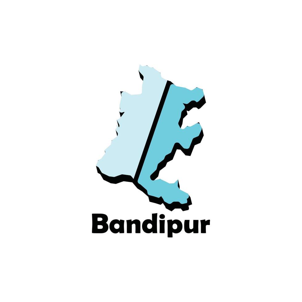 Map City of Bandipur, simplified administrative map of Nepal. Borders and names of the regions. suitable for your company vector