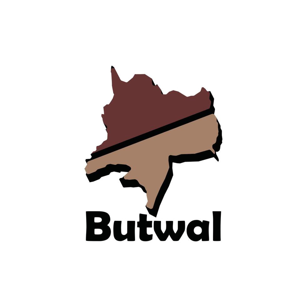 Map City of Butwal, simplified administrative map of Nepal. Borders and names of the regions. suitable for your company vector