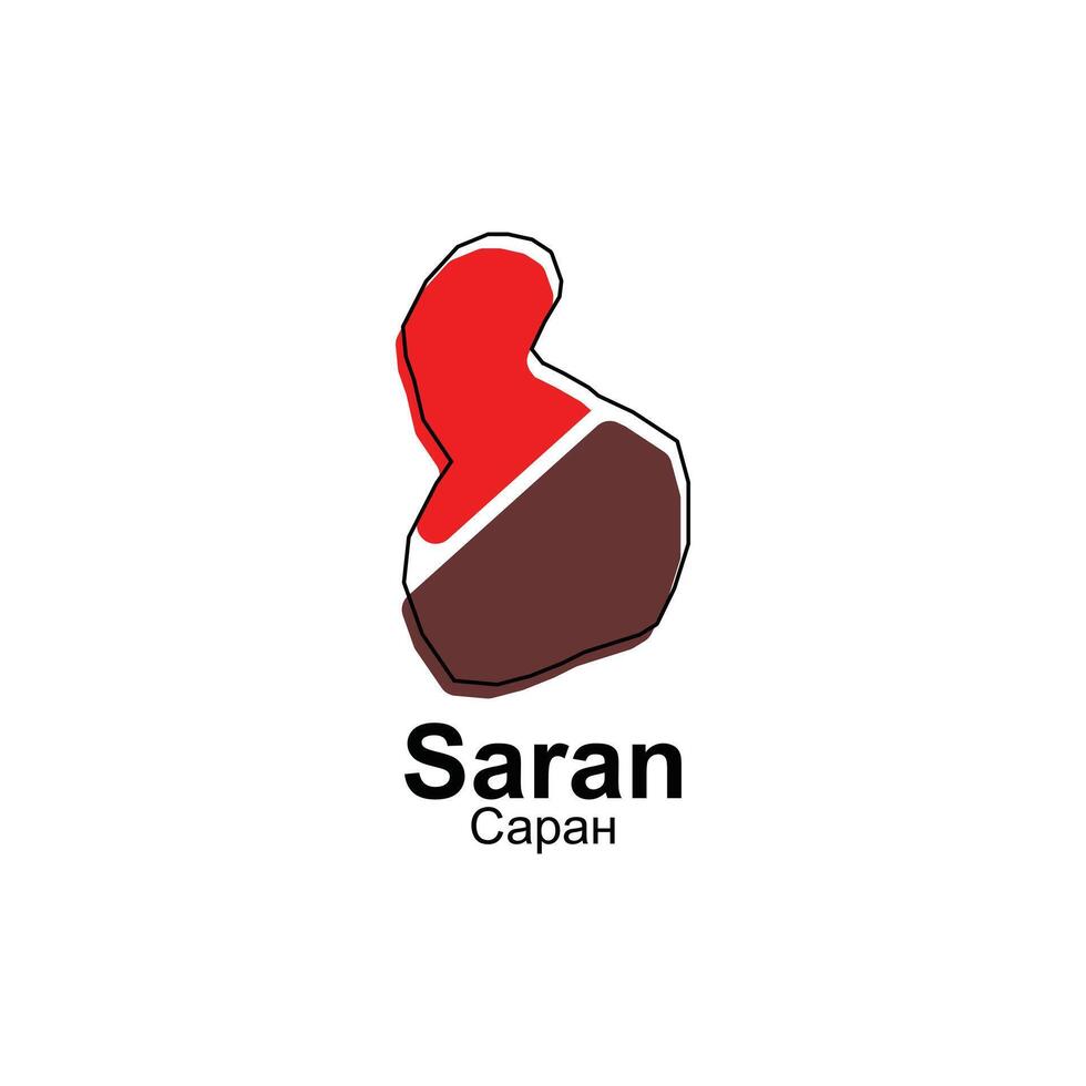 Saran world map City illustration. Isolated on white background for business vector