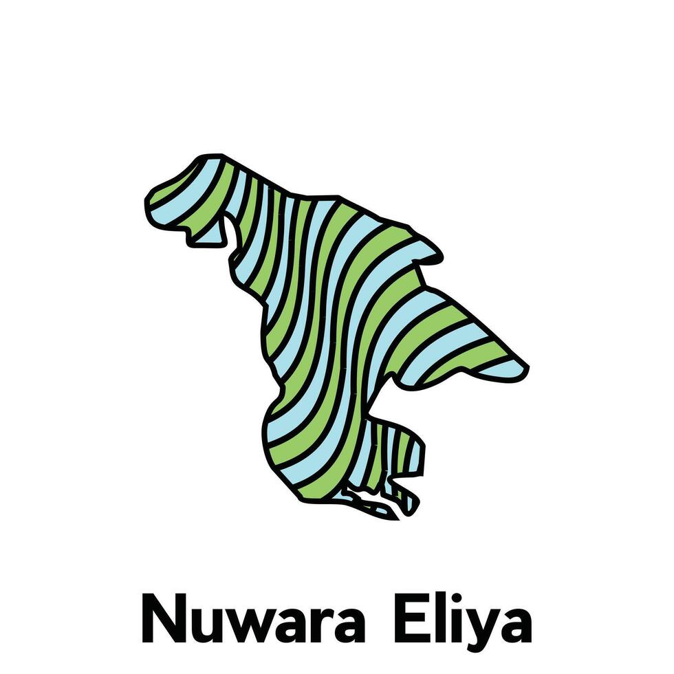 Map City of Nuwara Eliya design template with wave color style on white background, suitable for your company vector