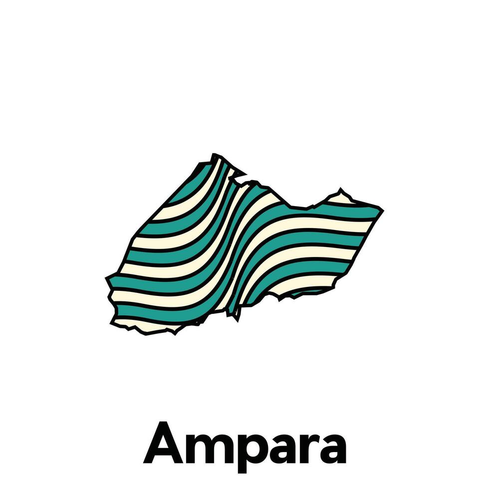 Map City of Ampara design template with wave color style on white background, suitable for your company vector