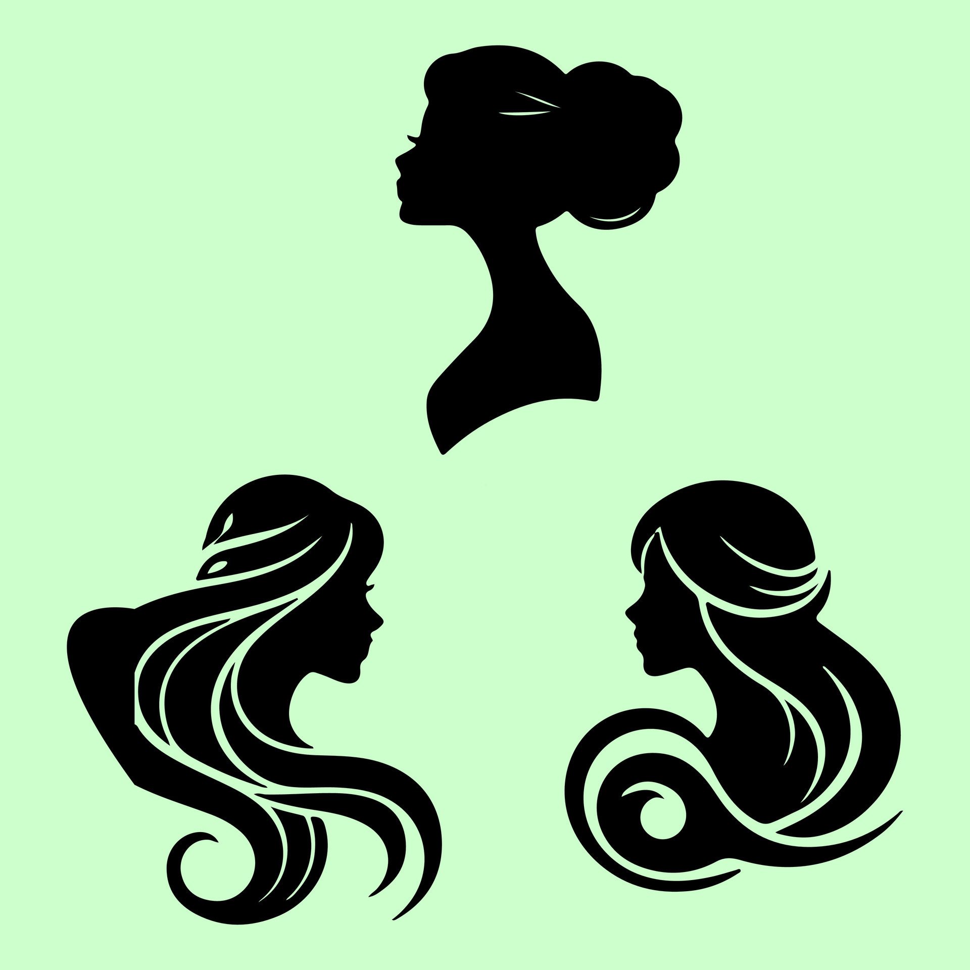 Elegant Hairstyles for Modern Women. 48307056 Vector Art at Vecteezy