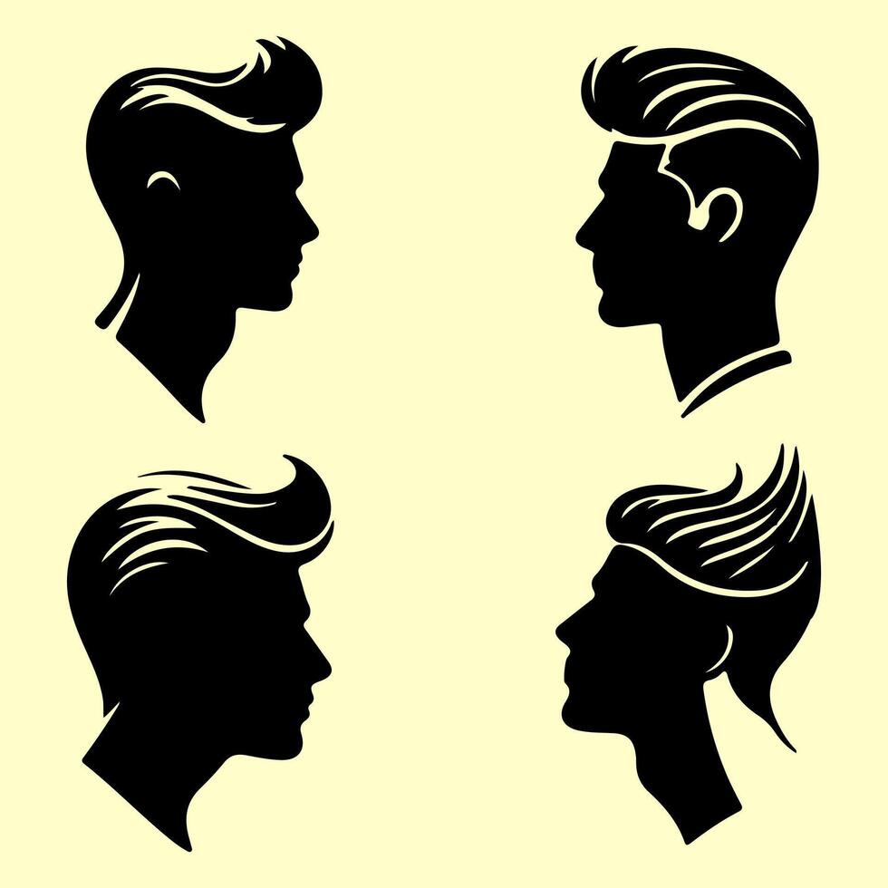 Elegant Hairstyles for Modern Men. vector