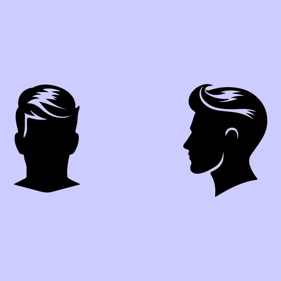 Elegant Hairstyles for Modern Men. vector