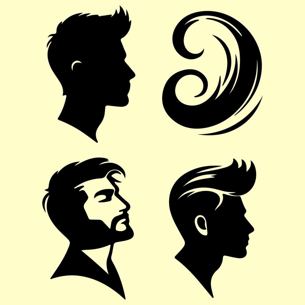 Elegant Hairstyles for Modern Men. vector