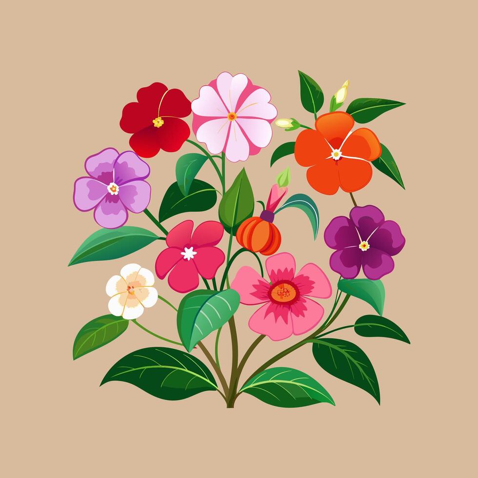 Outline flower set for artistic designs. vector