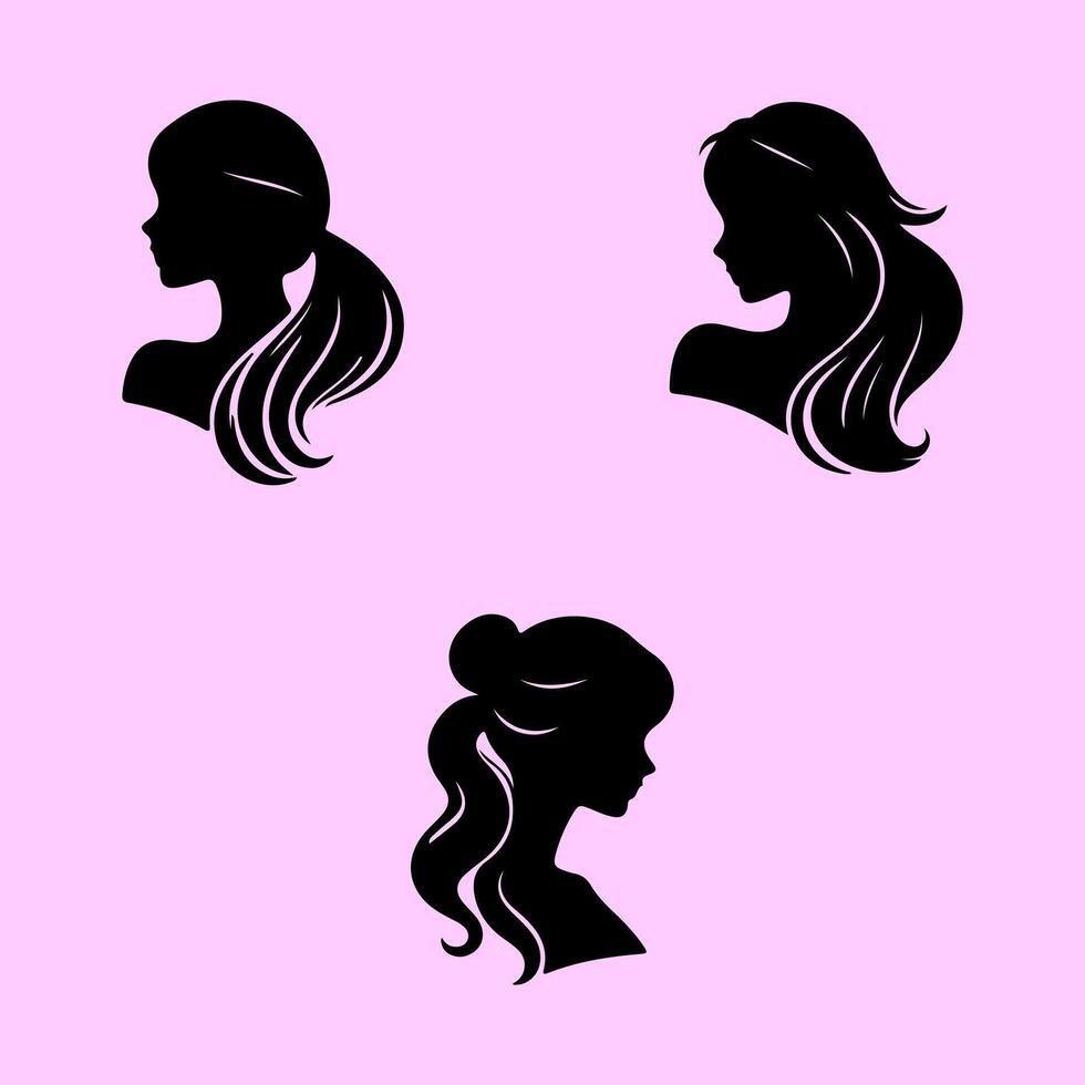 Elegant Hairstyles for Modern Women. vector