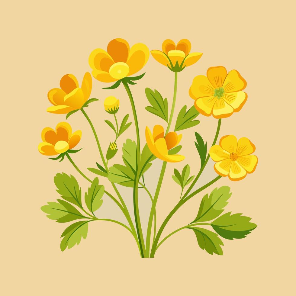 Outline flower set for artistic designs. vector