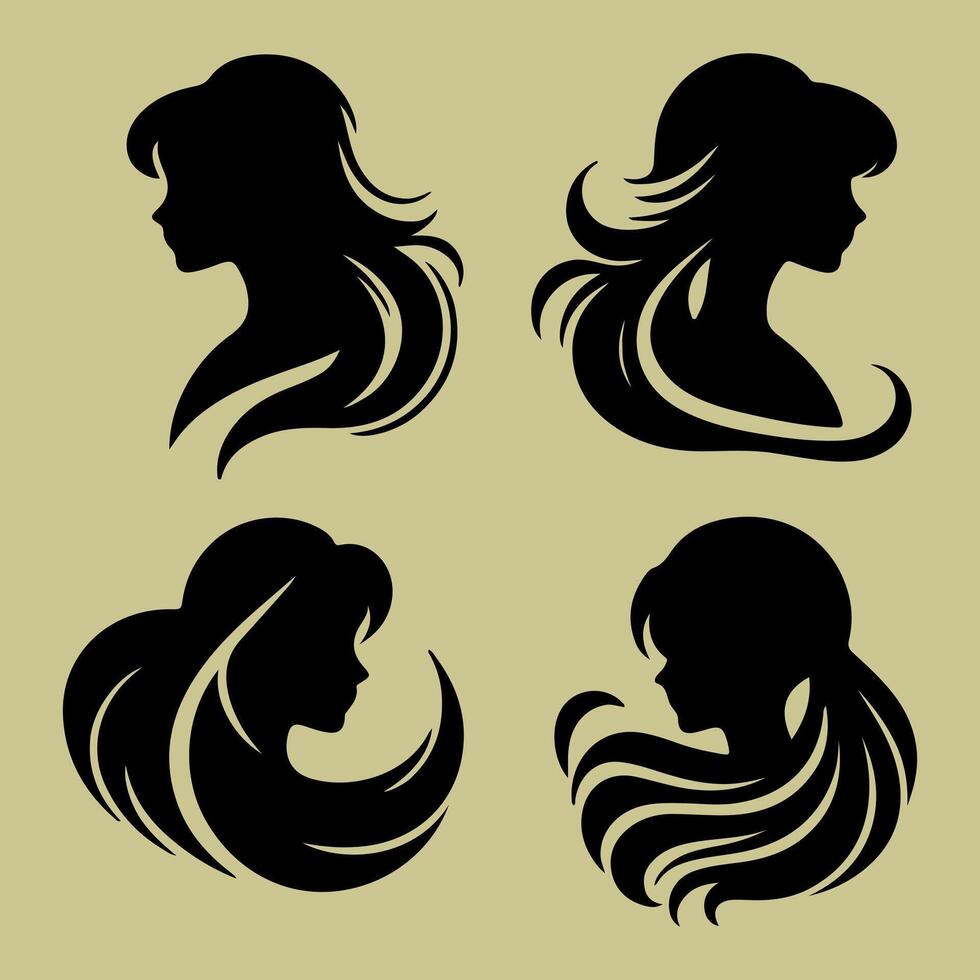 Elegant Hairstyles for Modern Women. vector
