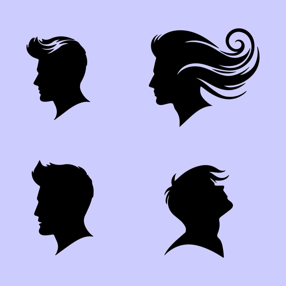 Elegant Hairstyles for Modern Men. vector