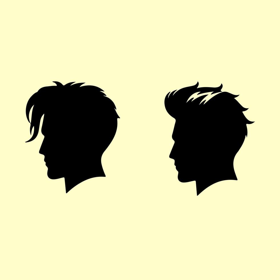 Elegant Hairstyles for Modern Men. vector