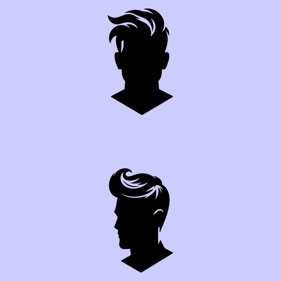 Elegant Hairstyles for Modern Men. vector