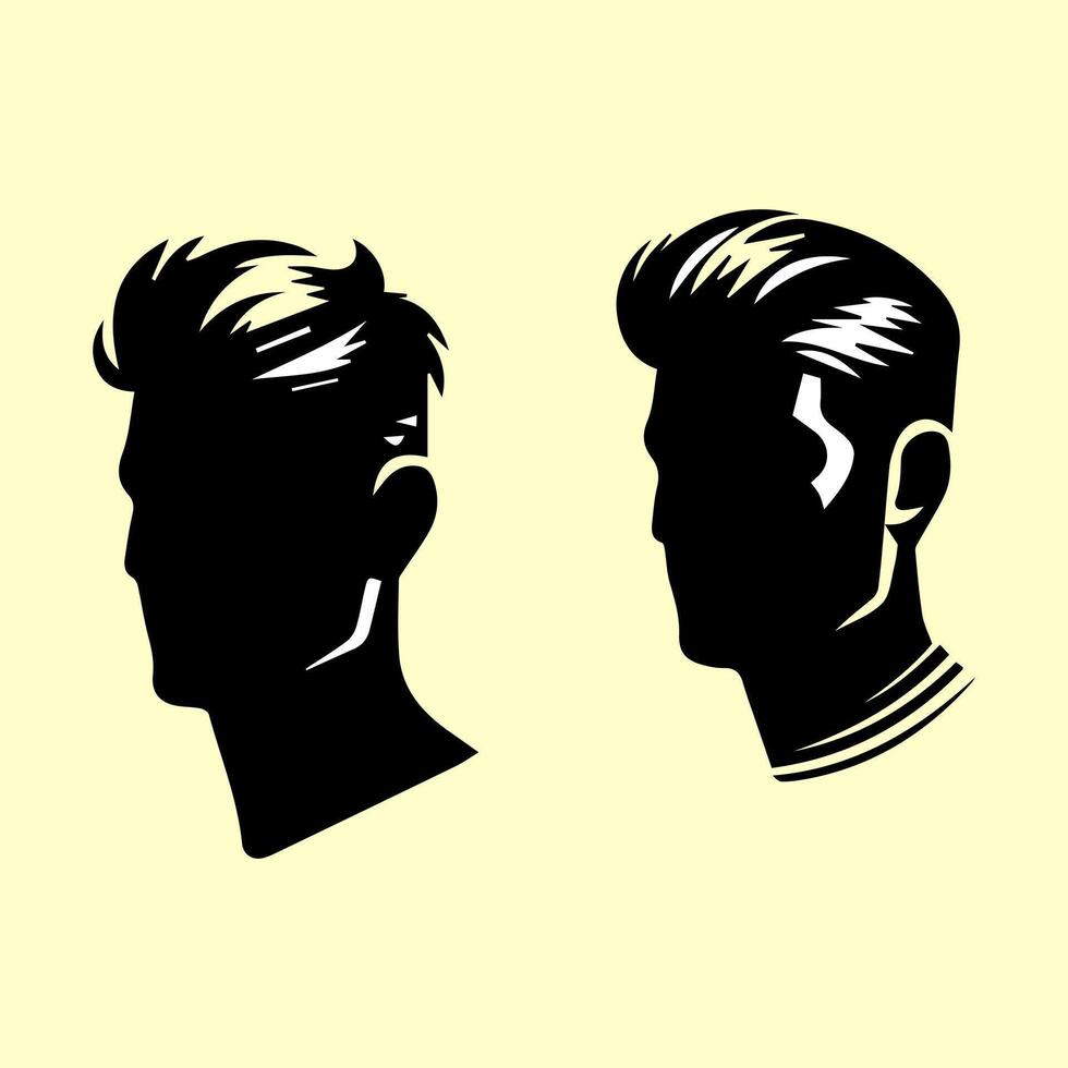 Elegant Hairstyles for Modern Men. vector