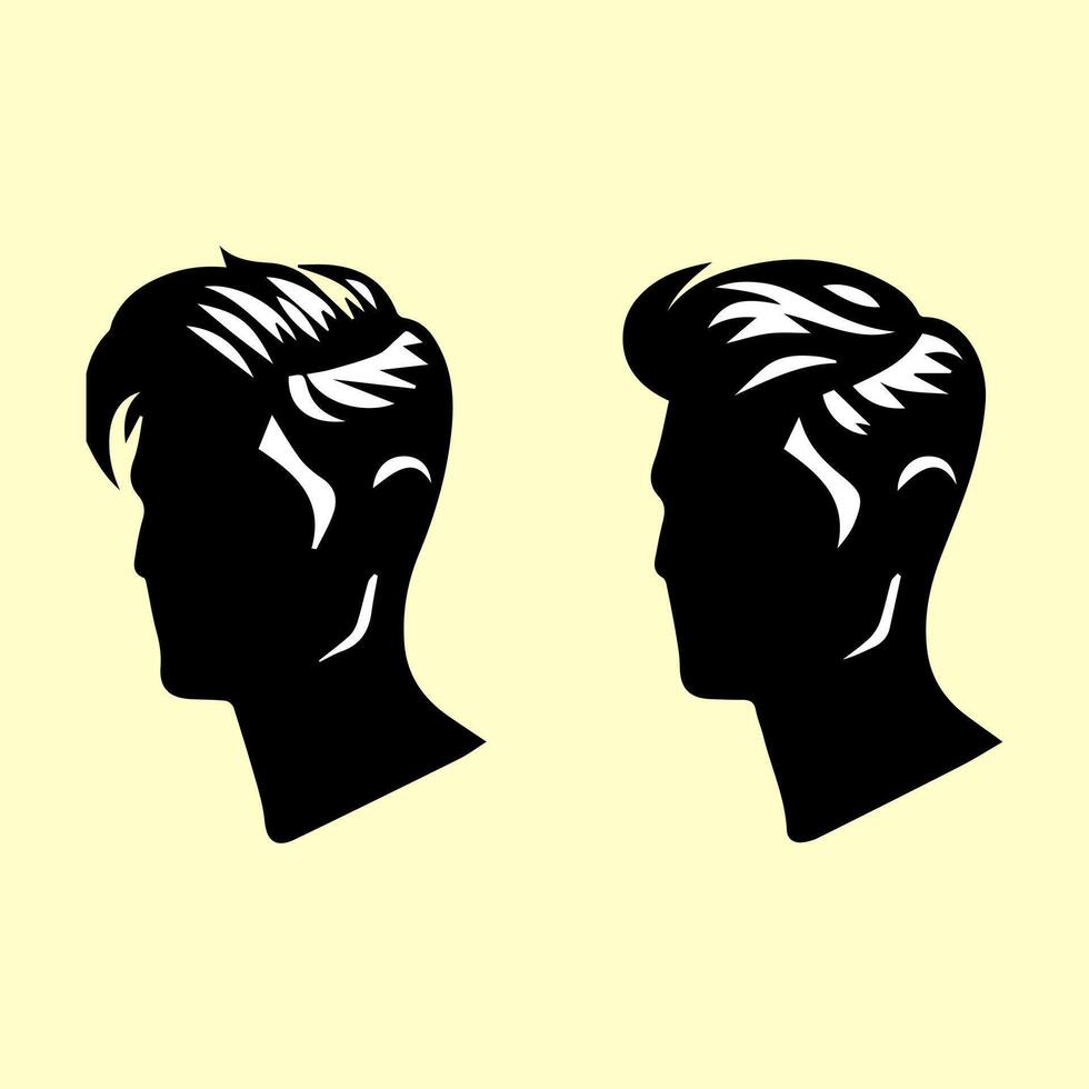 Elegant Hairstyles for Modern Men. vector