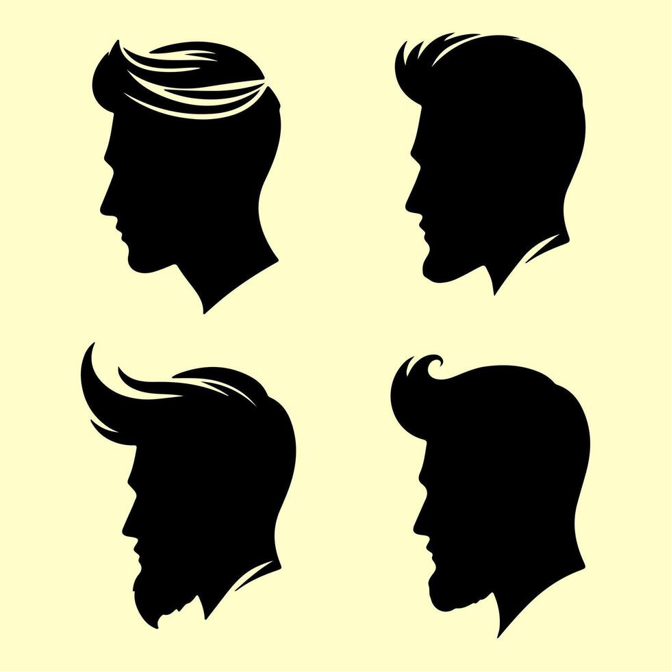 Elegant Hairstyles for Modern Men. vector