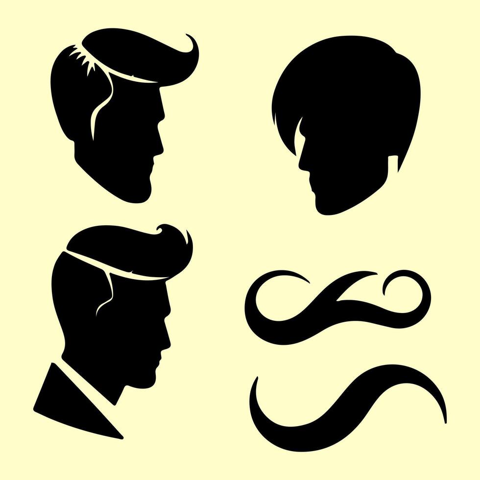 Elegant Hairstyles for Modern Men. vector