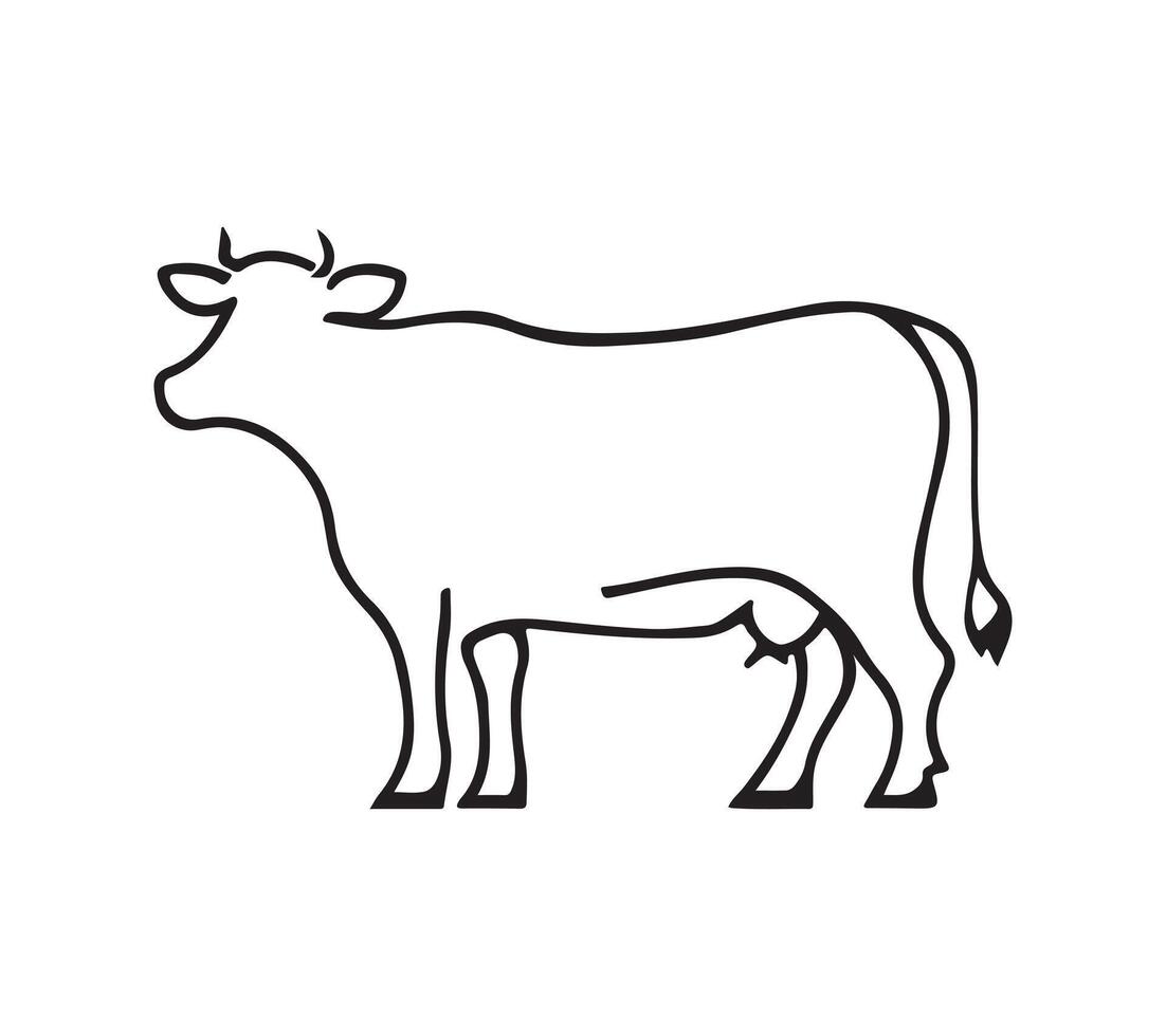 cow silhouette illustration vector