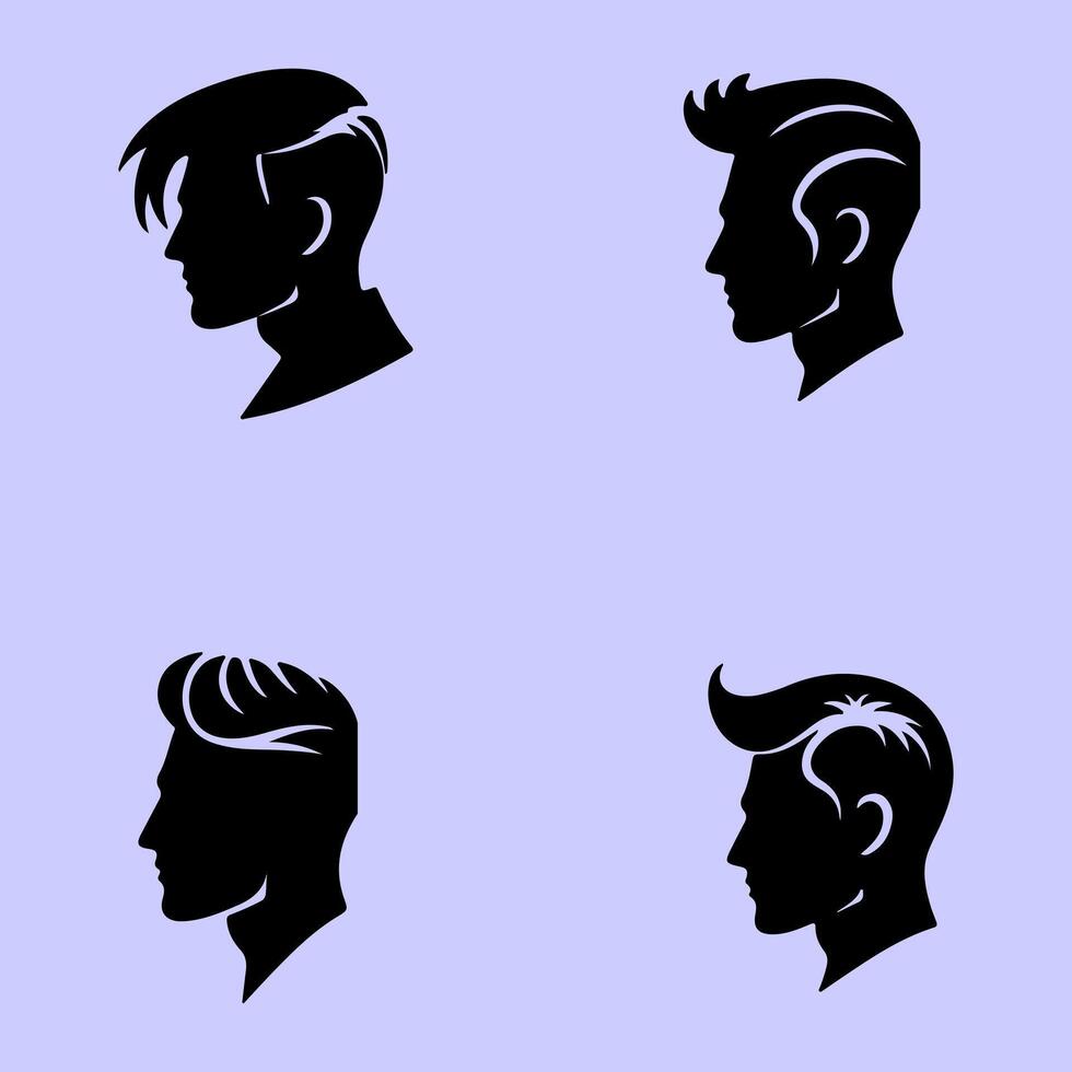 Elegant Hairstyles for Modern Men. vector
