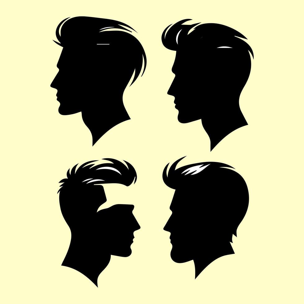 Elegant Hairstyles for Modern Men. vector