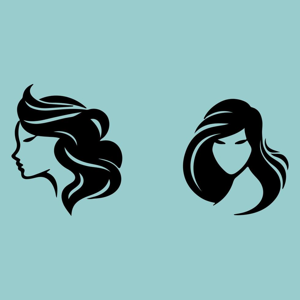 Elegant Hairstyles for Modern Women. vector