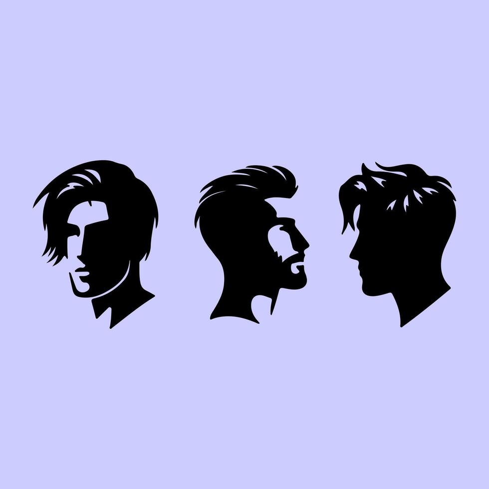 Elegant Hairstyles for Modern Men. vector