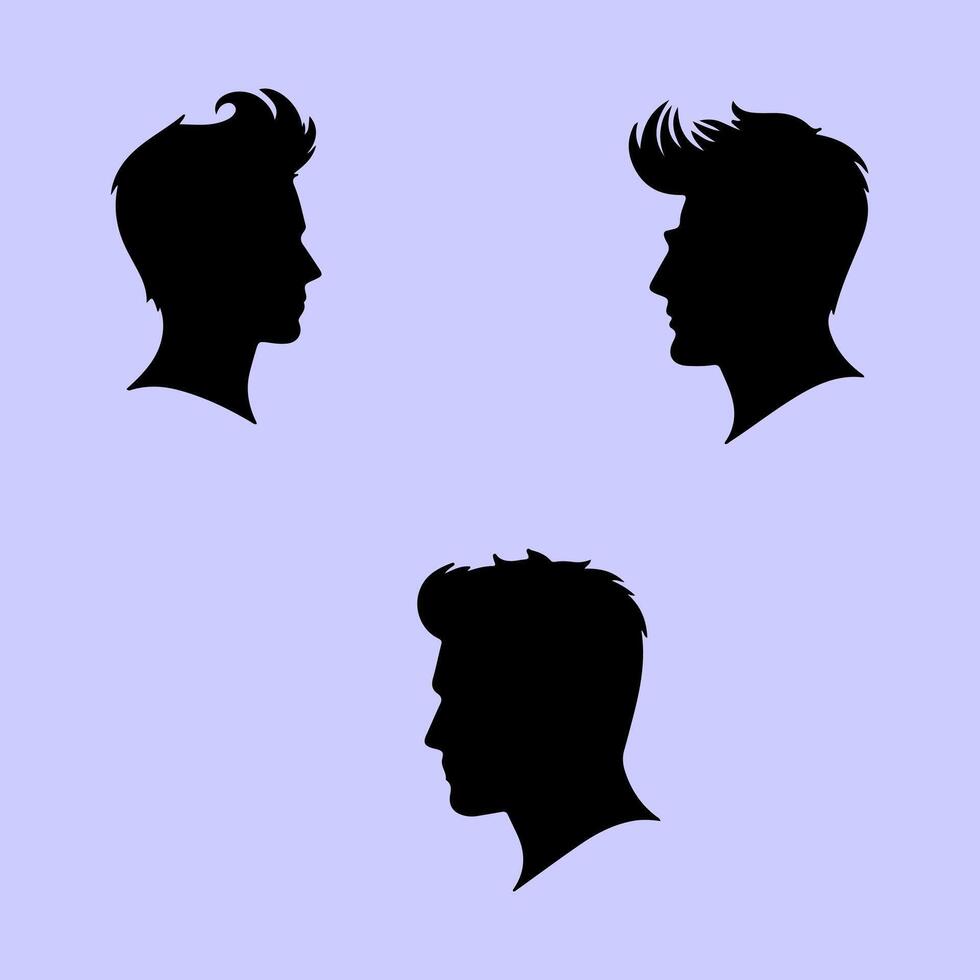 Elegant Hairstyles for Modern Men. vector