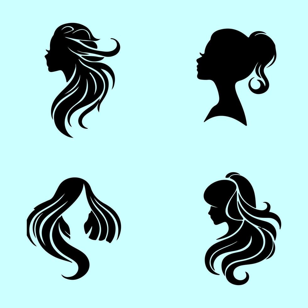 Elegant Hairstyles for Modern Women. vector
