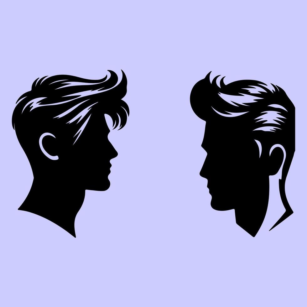 Elegant Hairstyles for Modern Men. vector