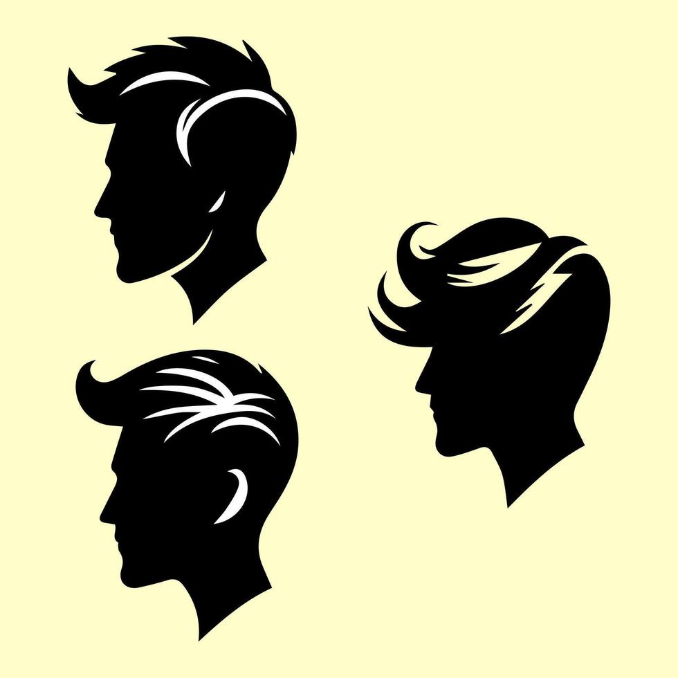 Elegant Hairstyles for Modern Men. vector