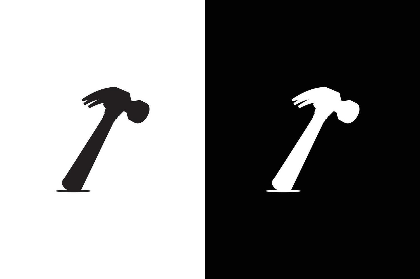 Hammer icon template black white color editable. Hammer symbol Flat sign isolated on white black vector