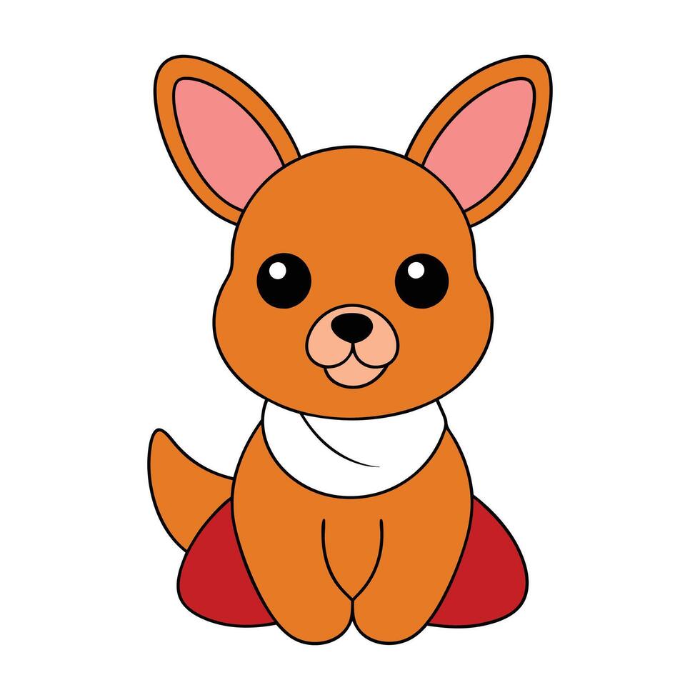 Cute baby kangaroo Christmas illustration vector