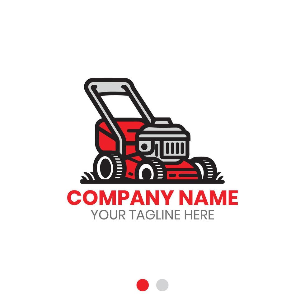 Lawn mower logo design for gardening service vector
