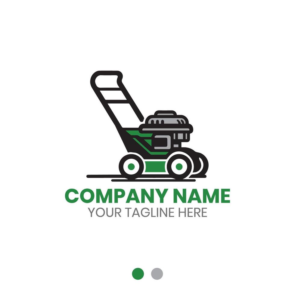 Lawn mower logo design for gardening service vector