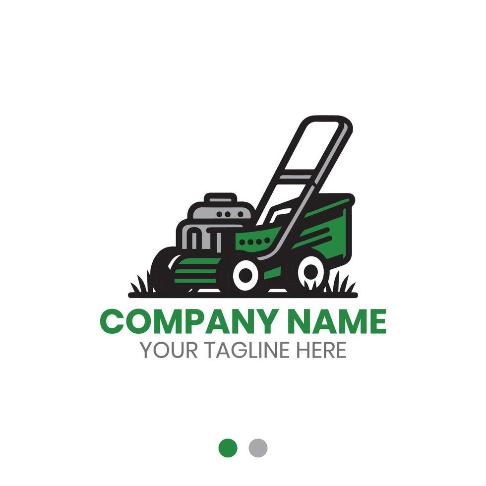 Lawn mower logo design for gardening service vector