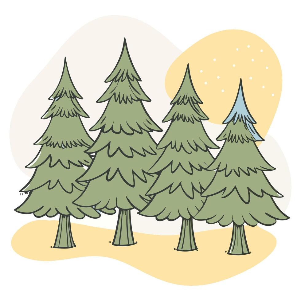 cute simple spruce tree illustration vector
