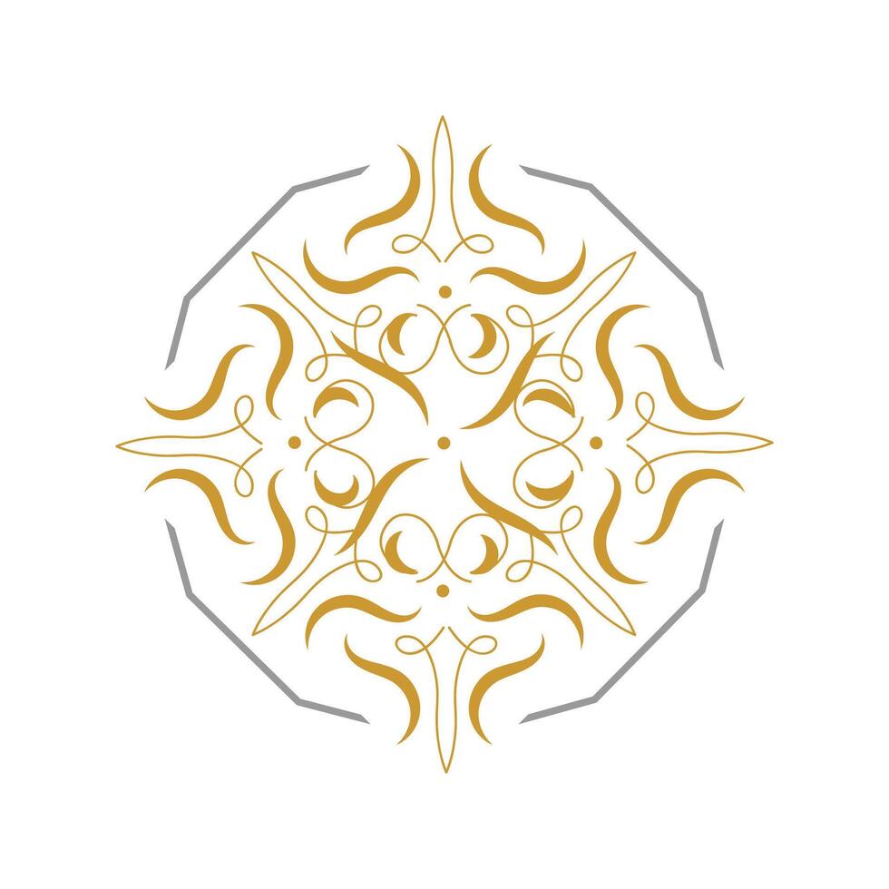 abstract beauty colorful flower Floral ornament logo in a circle Round emblem decoration style vector